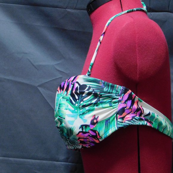 No Boundaries bikini Bra top leaf/fern pattern - Picture 4 of 6